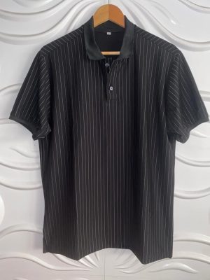 Black Stripe Polo T-Shirt